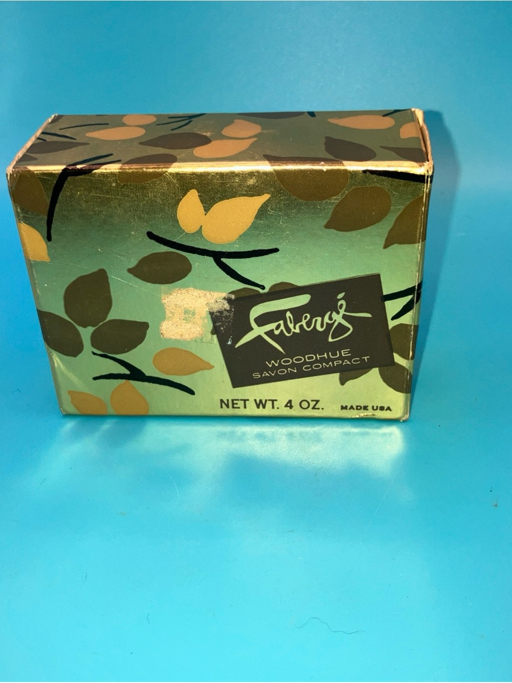 Faberge Mint Green and Gold Woodhue Soap Box